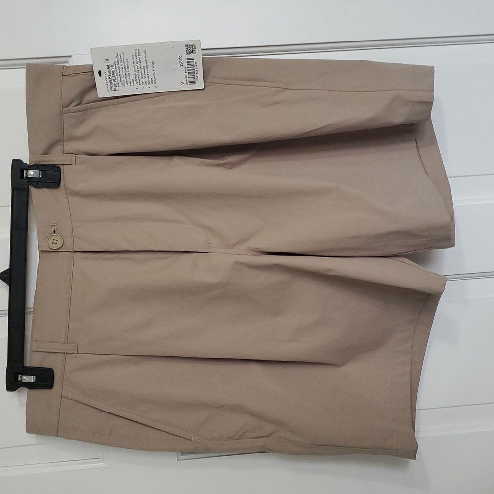 NWT Lululemon Woven Relaxed Fit Pleated Men's 8in Shorts Sheer Oak Sz 36